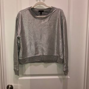 JCrew Metallic silver sweatshirt